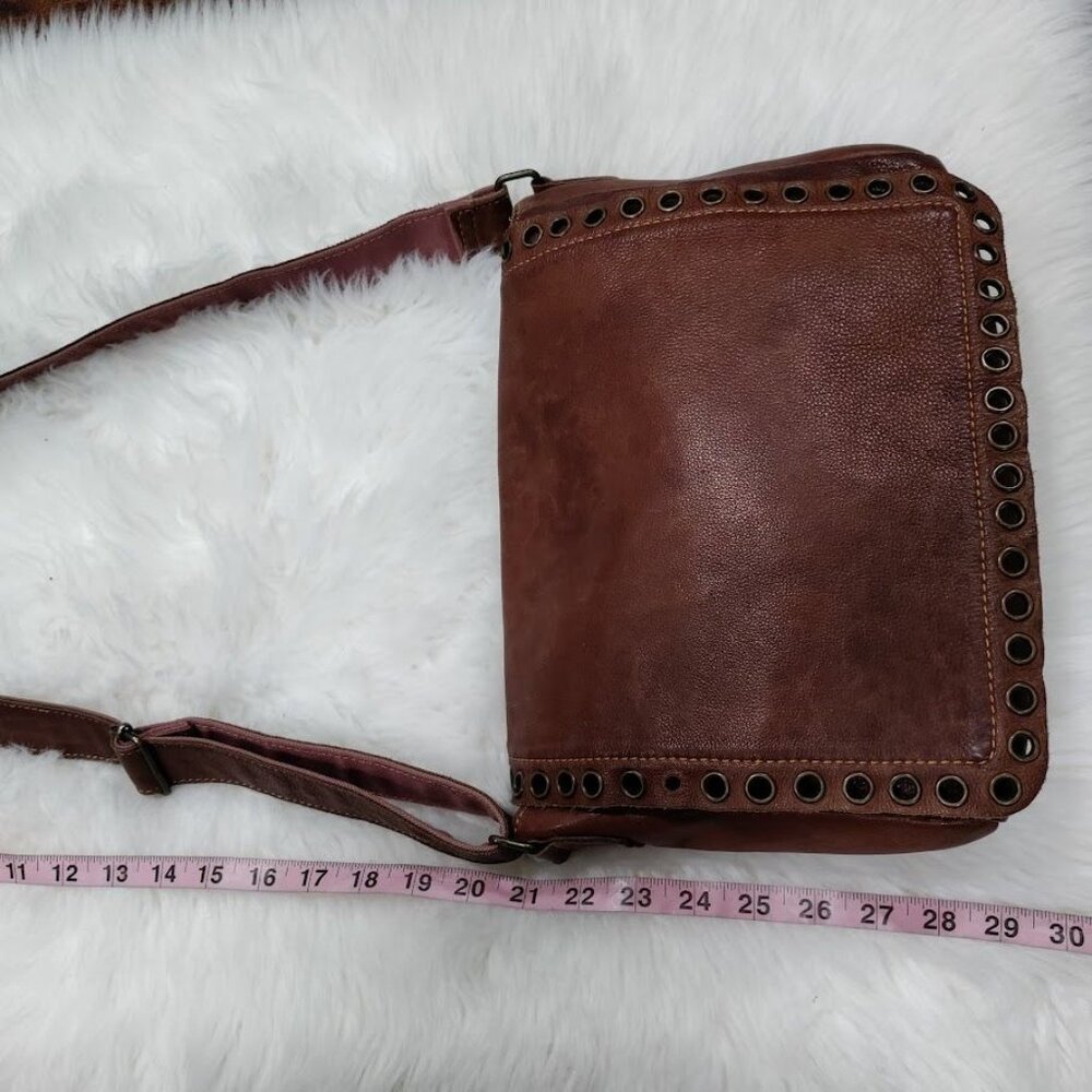 Wilson Leather Western Leather Prairie Cowgirl Hippie Boho Messanger Satchel Bag - Picture 6 of 13